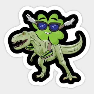 St Patricks Day T Rex Shamrock Clover Sticker